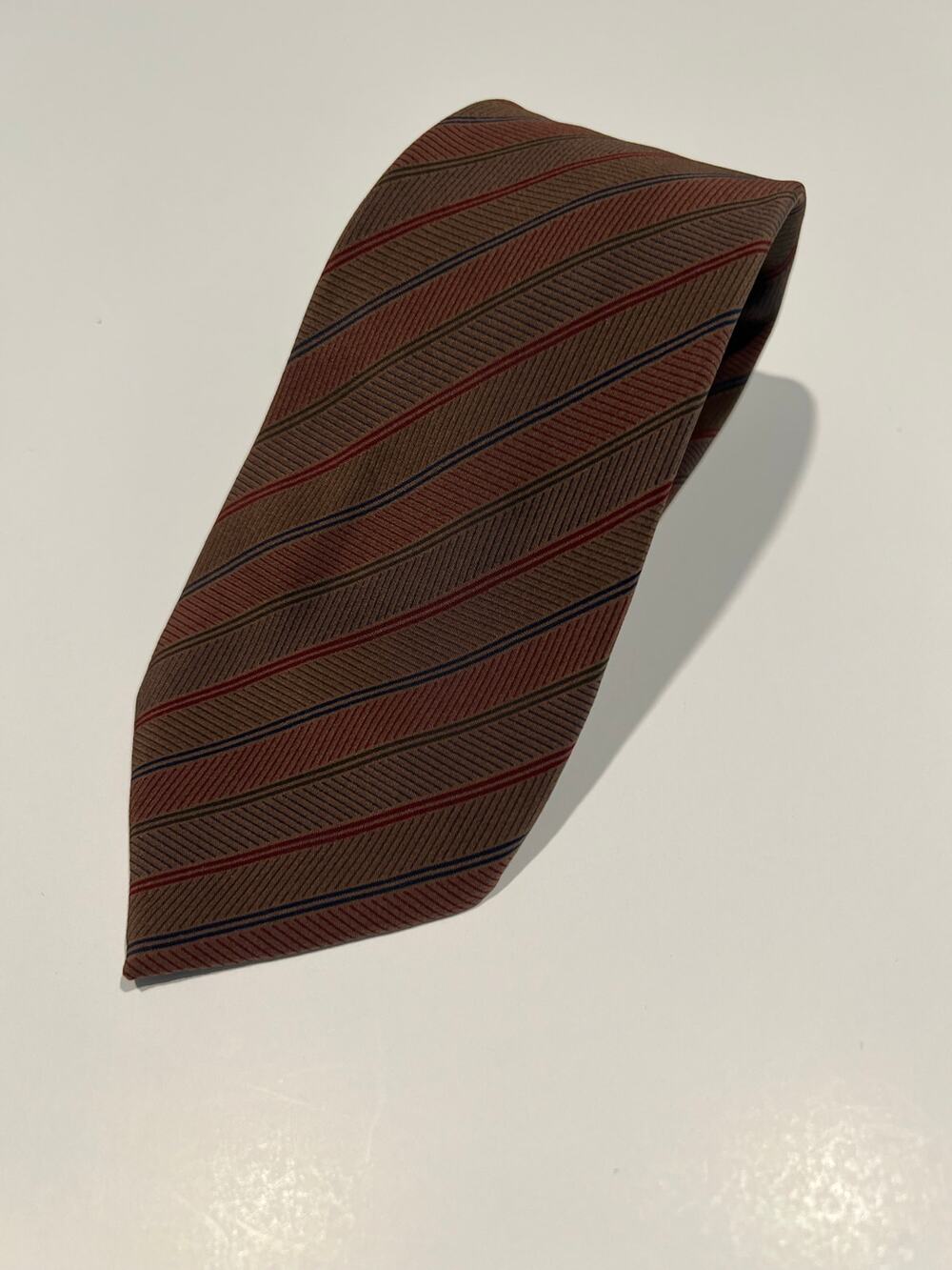 Vintage Fumagalli's Men's Silk Necktie Made in Spain Brown Red Blue JL